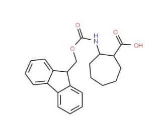 (1R,2S)-Fmoc-2-aminocyclo-heptanecarboxylic acid (CAS 1212250-46-8) - chemical structure image