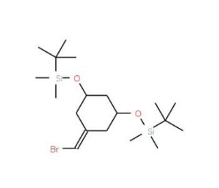 (1R,3R)-5-(Bromomethylene)-1,3-bis(tert-butyldimethylsilyloxy)cyclohexane (CAS 387834-41-5) - chemical structure image