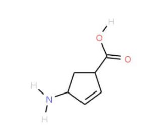 (&plus;)-(1R,4S)-4-Aminocyclopent-2-enecarboxylic acid (CAS 134003-04-6) - chemical structure image