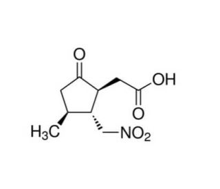 [1S-(1&beta;,2&alpha;,3&beta;)]-(&plus;)-3-Methyl-2-(nitromethyl)-5-oxocyclopentaneacetic acid - chemical structure image