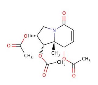 (1S,2R,8R,8aR)-1,2,8-Triacetoxy-1,2,3,5,8,8a-hexahydro-5-oxyindolizine - chemical structure image