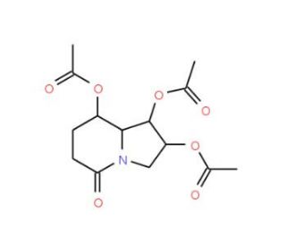 (1S,2R,8R,8aR)-1,2,8-Triacetoxy-octahydro-5-oxyindolizine (CAS 91897-68-6) - chemical structure image