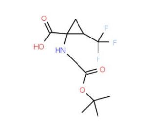 (1S,2S)-1-[(tert-butoxycarbonyl)amino]-2-(trifluoromethyl)cyclopropanecarboxylic acid - chemical structure image