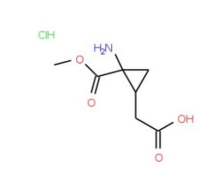 [(1S,2S)-2-amino-2-(methoxycarbonyl)cyclopropyl]acetic acid hydrochloride - chemical structure image