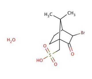 (1S)-(&plus;)-3-Bromocamphor-10-sulfonic acid hydrate (CAS 206860-46-0) - chemical structure image