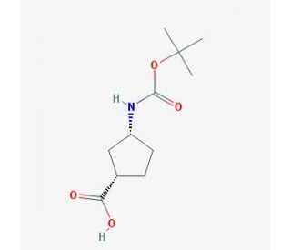 (&plus;)-(1S,3R)-N-Boc-3-aminocyclopentane carboxylic acid (CAS 261165-05-3) - chemical structure image