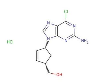 (1S,4R)-4-(2-Amino-6-chloro-9H-purin-9-yl)-2-cyclopentene-1-methanol HCl (CAS 172015-79-1) - chemical structure image