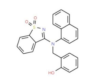 2-{[(1,1-Dioxido-1,2-benzisothiazol-3-yl)(1-naphthyl)amino]methyl}phenol - chemical structure image