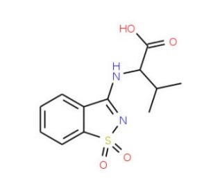 2-[(1,1-dioxido-1,2-benzisothiazol-3-yl)amino]-3-methylbutanoic acid - chemical structure image