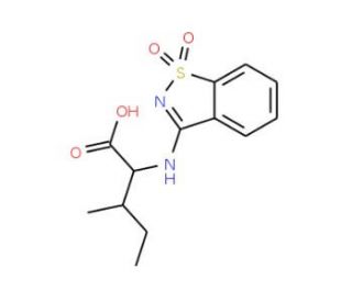 2-[(1,1-dioxido-1,2-benzisothiazol-3-yl)amino]-3-methylpentanoic acid - chemical structure image