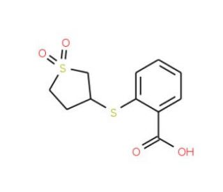 2-[(1,1-dioxidotetrahydrothien-3-yl)thio]benzoic acid - chemical structure image