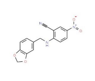 2-[(1,3-Benzodioxol-5-ylmethyl)amino]-5-nitrobenzonitrile - chemical structure image