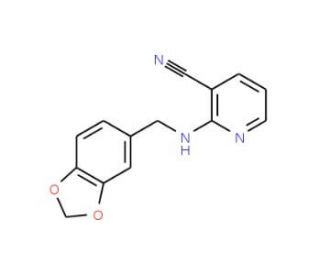 2-[(1,3-Benzodioxol-5-ylmethyl)amino]-nicotinonitrile - chemical structure image