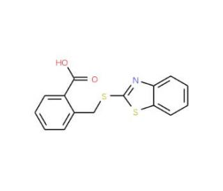 2-[(1,3-benzothiazol-2-ylthio)methyl]benzoic acid (CAS 100961-61-3) - chemical structure image
