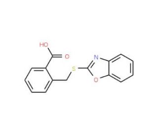 2-[(1,3-benzoxazol-2-ylthio)methyl]benzoic acid - chemical structure image