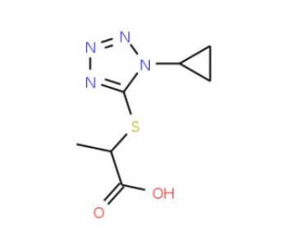 2-[(1-cyclopropyl-1H-1,2,3,4-tetrazol-5-yl)sulfanyl]propanoic acid - chemical structure image