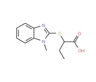 2-[(1-Methyl-1H-benzimidazol-2-yl)thio]-butanoic acid - chemical structure image
