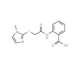 2-({[(1-methyl-1H-imidazol-2-yl)thio]acetyl}amino)benzoic acid - chemical structure image