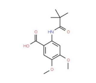 2-[(2,2-dimethylpropanoyl)amino]-4,5-dimethoxybenzoic acid - chemical structure image