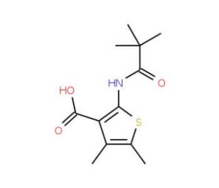 2-[(2,2-dimethylpropanoyl)amino]-4,5-dimethylthiophene-3-carboxylic acid (CAS 312940-43-5) - chemical structure image