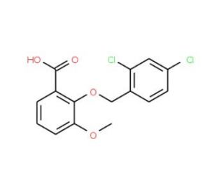 2-[(2,4-Dichlorobenzyl)oxy]-3-methoxybenzoic acid - chemical structure image