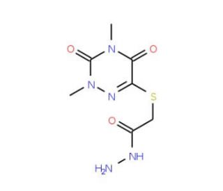 2-[(2,4-dimethyl-3,5-dioxo-2,3,4,5-tetrahydro-1,2,4-triazin-6-yl)thio]acetohydrazide - chemical structure image