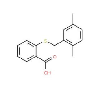 2-[(2,5-Dimethylbenzyl)sulfanyl]benzenecarboxylic acid - chemical structure image