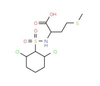 2-{[(2,6-dichlorophenyl)sulfonyl]amino}-4-(methylthio)butanoic acid (CAS 1009262-71-8) - chemical structure image