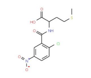 2-[(2-chloro-5-nitrobenzoyl)amino]-4-(methylthio)butanoic acid - chemical structure image