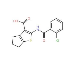 2-[(2-chlorobenzoyl)amino]-5,6-dihydro-4H-cyclopenta[b]thiophene-3-carboxylic acid - chemical structure image