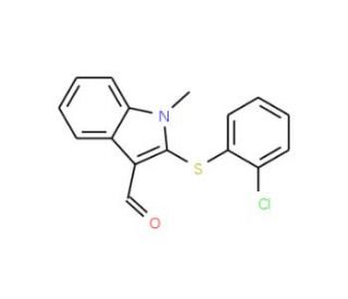 2-[(2-Chlorophenyl)sulfanyl]-1-methyl-1H-indole-3-carbaldehyde - chemical structure image