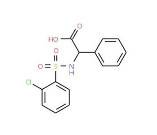 2-{[(2-Chlorophenyl)sulfonyl]amino}-2-phenylacetic acid - chemical structure image