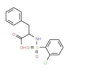 2-{[(2-Chlorophenyl)sulfonyl]amino}-3-phenylpropanoic acid - chemical structure image