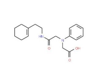 [{2-[(2-Cyclohex-1-en-1-ylethyl)amino]-2-oxoethyl}(phenyl)amino]acetic acid - chemical structure image