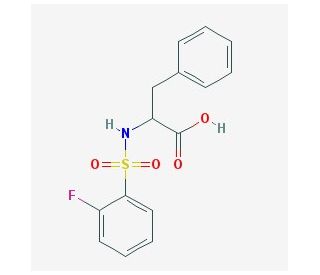 2-{[(2-fluorophenyl)sulfonyl]amino}-3-phenylpropanoic acid (CAS 1009227-82-0) - chemical structure image