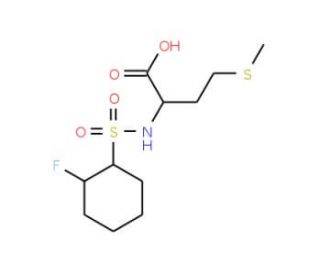 2-{[(2-fluorophenyl)sulfonyl]amino}-4-(methylthio)butanoic acid - chemical structure image
