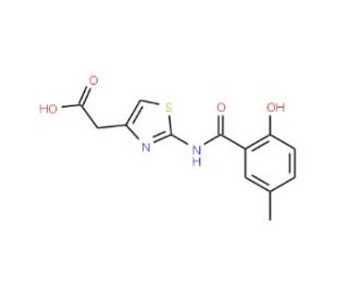 {2-[(2-hydroxy-5-methylbenzoyl)amino]-1,3-thiazol-4-yl}acetic acid - chemical structure image