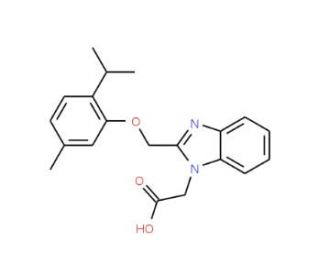 {2-[(2-Isopropyl-5-methylphenoxy)methyl]-1H-benzimidazol-1-yl}acetic acid - chemical structure image