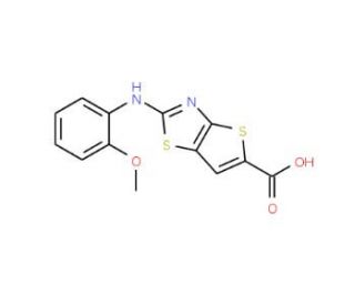 2-[(2-methoxyphenyl)amino]thieno[2,3-d][1,3]thiazole-5-carboxylic acid - chemical structure image