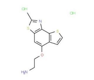 2-[(2-methylthieno[2,3-e][1,3]benzothiazol-5-yl)oxy]ethanamine dihydrochloride - chemical structure image
