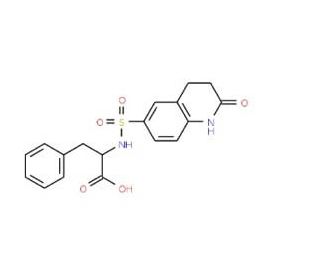 2-{[(2-Oxo-1,2,3,4-tetrahydroquinolin-6-yl)-sulfonyl]amino}-3-phenylpropanoic acid - chemical structure image