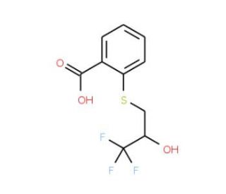 2-[(3,3,3-Trifluoro-2-hydroxypropyl)sulfanyl]-benzenecarboxylic acid (CAS 886361-21-3) - chemical structure image