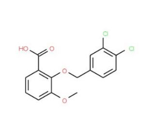 2-[(3,4-Dichlorobenzyl)oxy]-3-methoxybenzoic acid - chemical structure image