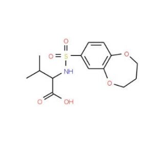 2-[(3,4-dihydro-2H-1,5-benzodioxepin-7-ylsulfonyl)amino]-3-methylbutanoic acid - chemical structure image