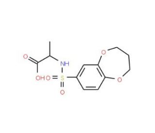2-[(3,4-dihydro-2H-1,5-benzodioxepin-7-ylsulfonyl)amino]propanoic acid - chemical structure image