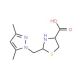 2-[(3,5-Dimethyl-1H-pyrazol-1-yl)methyl]-1,3-thiazolidine-4-carboxylic acid - chemical structure image