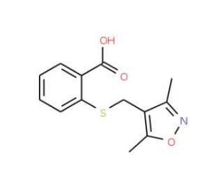 2-{[(3,5-dimethylisoxazol-4-yl)methyl]thio}benzoic acid - chemical structure image