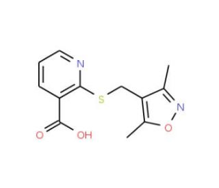 2-{[(3,5-dimethylisoxazol-4-yl)methyl]thio}nicotinic acid - chemical structure image