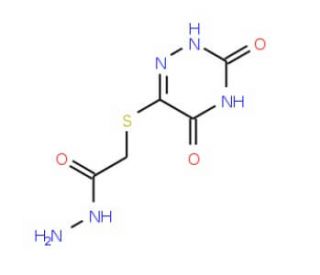 2-[(3,5-dioxo-2,3,4,5-tetrahydro-1,2,4-triazin-6-yl)thio]acetohydrazide - chemical structure image