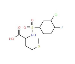 2-{[(3-chloro-4-fluorophenyl)sulfonyl]amino}-4-(methylthio)butanoic acid (CAS 1009235-46-4) - chemical structure image